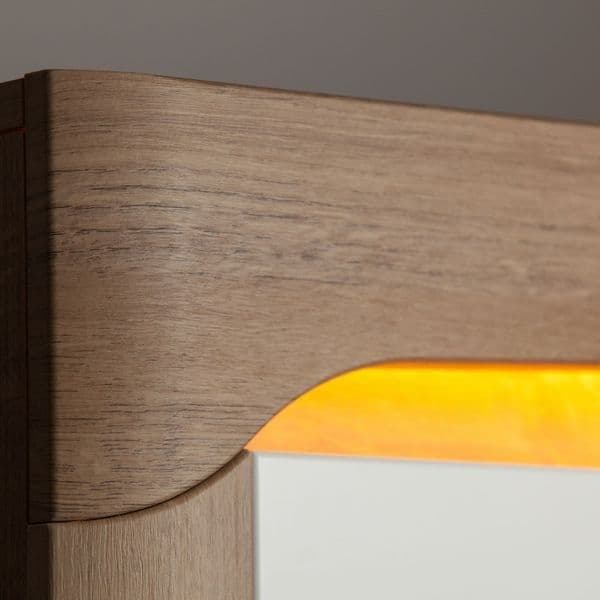 Cadillac 2 Doors 4 Drawers Sideboard In Oak Effect And White Gloss With Lights