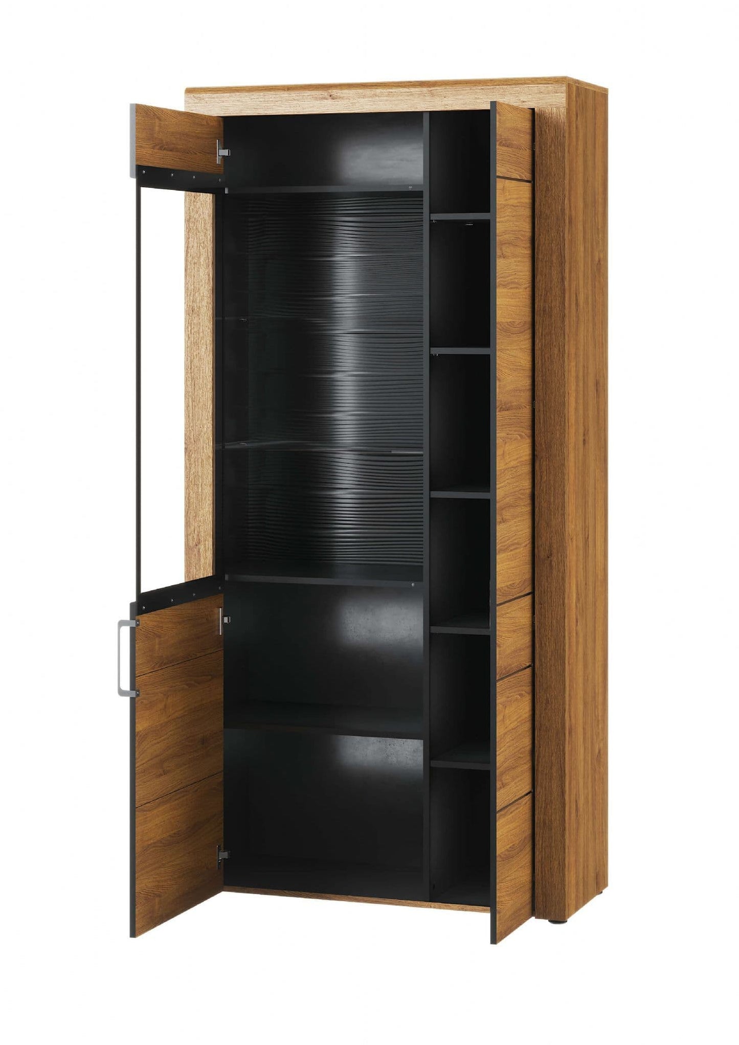 Camar Large 2 Door Display Cabinet In Oak Effect