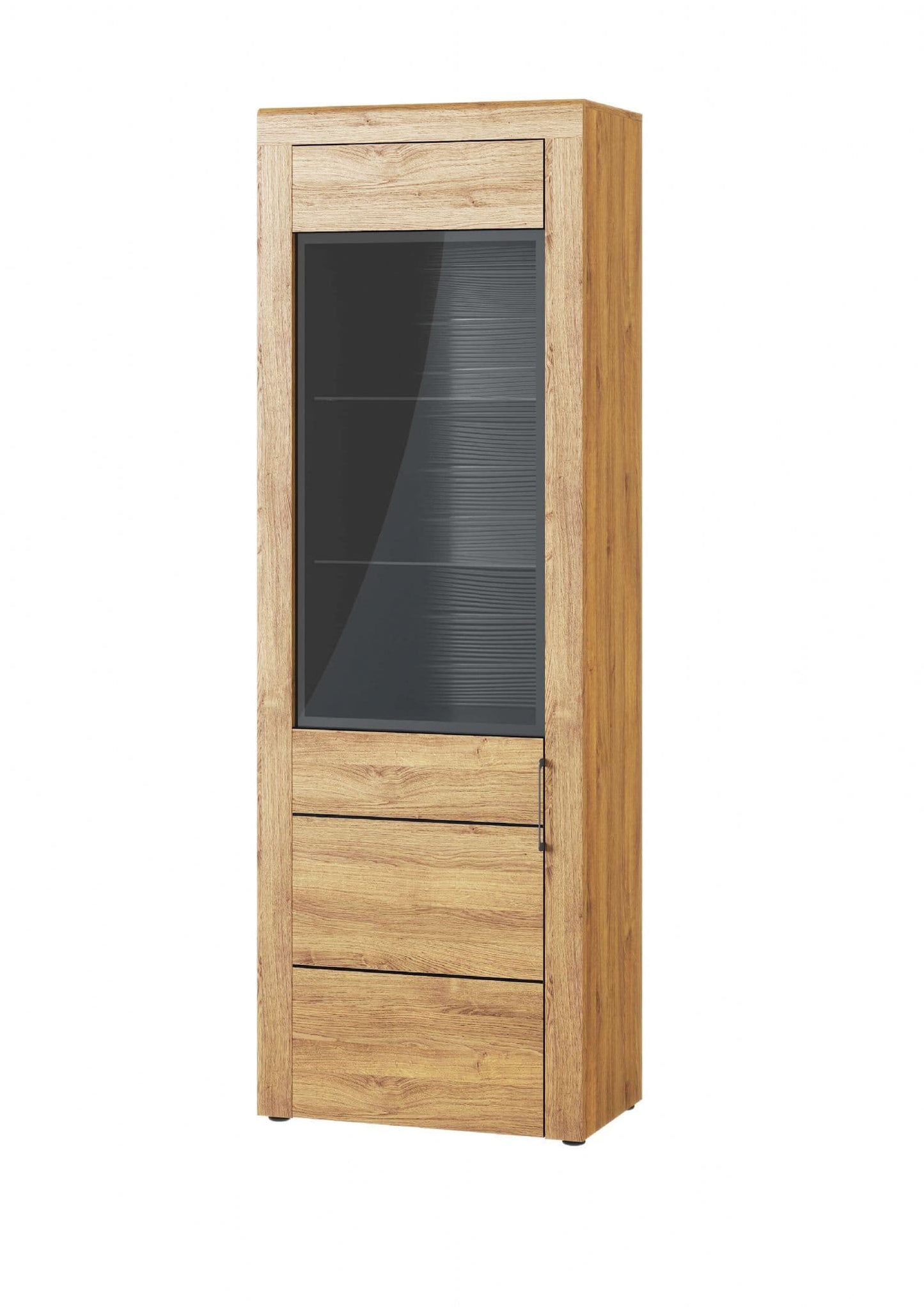 Camar Tall 1 Door Display Cabinet In Oak Effect