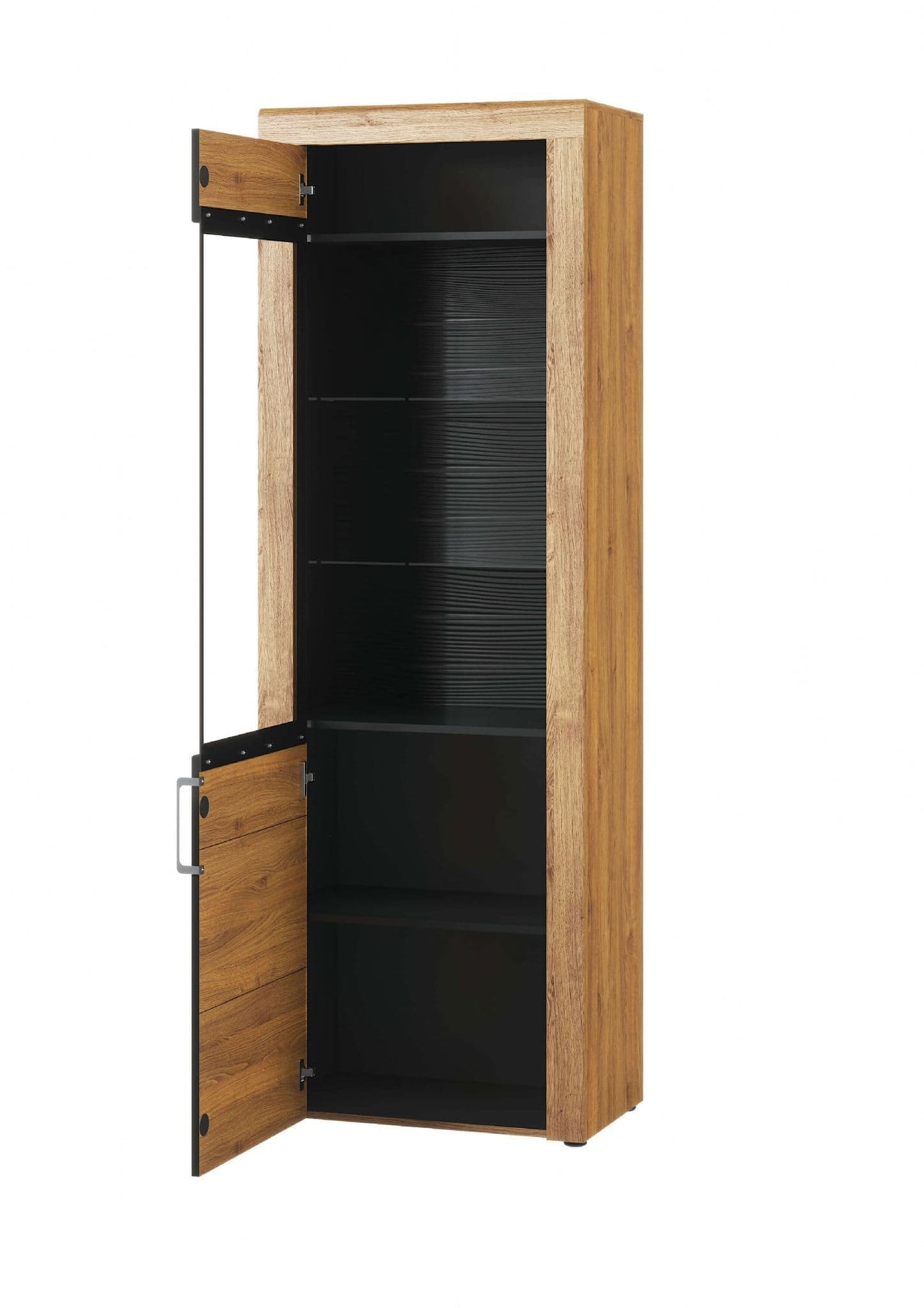 Camar Tall 1 Door Display Cabinet In Oak Effect