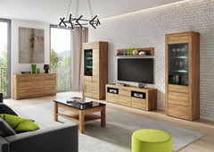 Camar Tall 1 Door Display Cabinet In Oak Effect