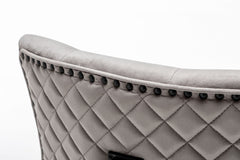 Cambridge Light Grey French Plush Velvet Dining Chair - Furniture One Shop