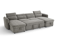 Capri Grey U-Shape Corner Sofa Bed with Storage - Furniture One Shop