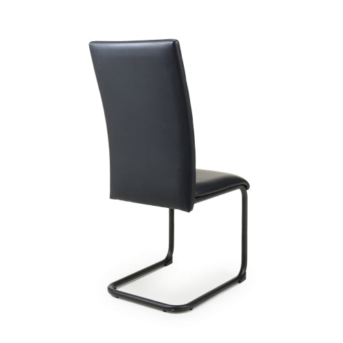 Carlisle Black Leather Effect Dining Chairs With Metal Legs