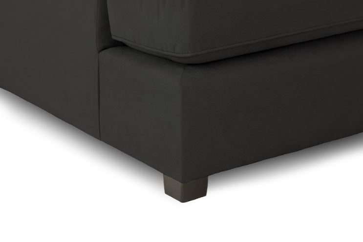 Carnaby Classic U-Shape Corner Sofa In Black With Footstool