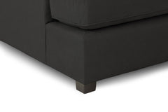 Carnaby Classic U-Shape Corner Sofa In Black With Footstool