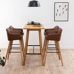 Chara Bar Table in Oak - Furniture One Shop