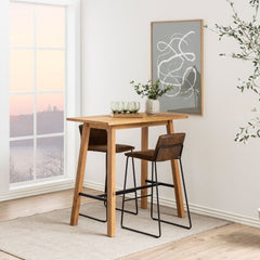 Chara Bar Table in Oak - Furniture One Shop