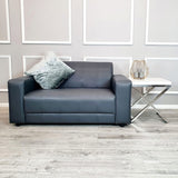 Chatham 2 Seater Faux Leather Sofa in Dark Grey