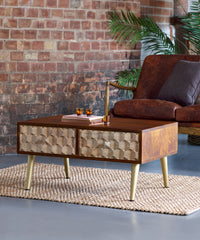 Edison Coffee Table With 2 Drawers - Furniture One Shop