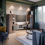 Coby Wooden TV Entertainment Unit in Oak Monastery & Black