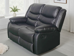 Conrad Black Bonded Leather Manual Recliner 2 Seater Sofa
