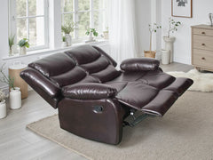 Conrad Brown Bonded Leather Manual Recliner 2 Seater Sofa