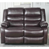 Conrad Brown Bonded Leather Manual Recliner 2 Seater Sofa