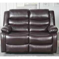 Conrad Brown Bonded Leather Manual Recliner 2 Seater Sofa