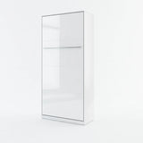 CP-03 Vertical Wooden Wall Single Bed in Gloss White 90cm