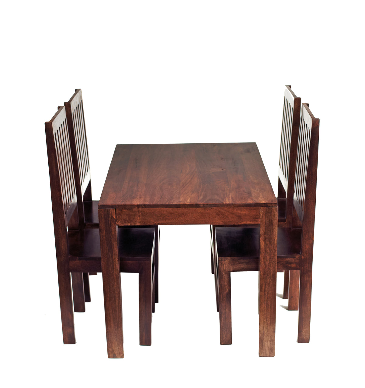 Toko Dark Mango 4 Ft Dining Set With Wooden Chairs - UK