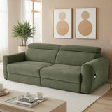Dakota 3 Seater Electric Reclining Sofa Bed In Green Fabric