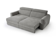 Dakota 3 Seater Electric Reclining Sofa Bed In Grey Fabric