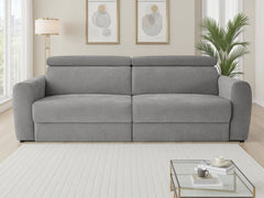 Dakota 3 Seater Electric Reclining Sofa Bed In Grey Fabric