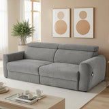 Dakota 3 Seater Electric Reclining Sofa Bed In Grey Fabric