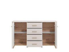 Dariqon 2 Door 4 Drawer Sideboard In Cashmere And Oak Effect