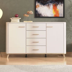 Dariqon 2 Door 4 Drawer Sideboard In Cashmere And Oak Effect