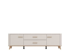Dariqon Large TV Stand With 2 Door 2 Drawer In Cashmere And Oak Effect