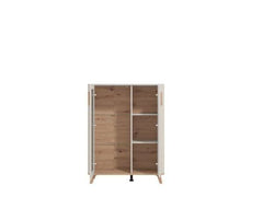 Dariqon Low 2 Door Display Cabinet In Cashmere And Oak Effect