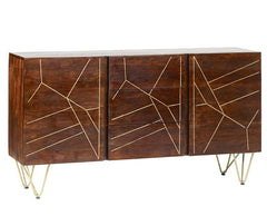 Dark Gold Extra Large Sideboard 3 Drawers And 2 Doors