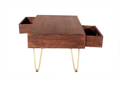 Dark Gold Rectangular Coffee Table With Drawer - Furniture One Shop