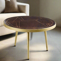 Dark Gold Round Coffee Table