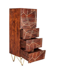 Dark Gold Tall Chest Of Drawers