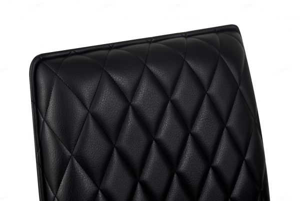 Eclat Black Faux Leather Swivel Dining Chairs in Pair