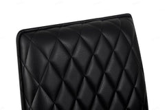 Eclat Black Faux Leather Swivel Dining Chairs in Pair