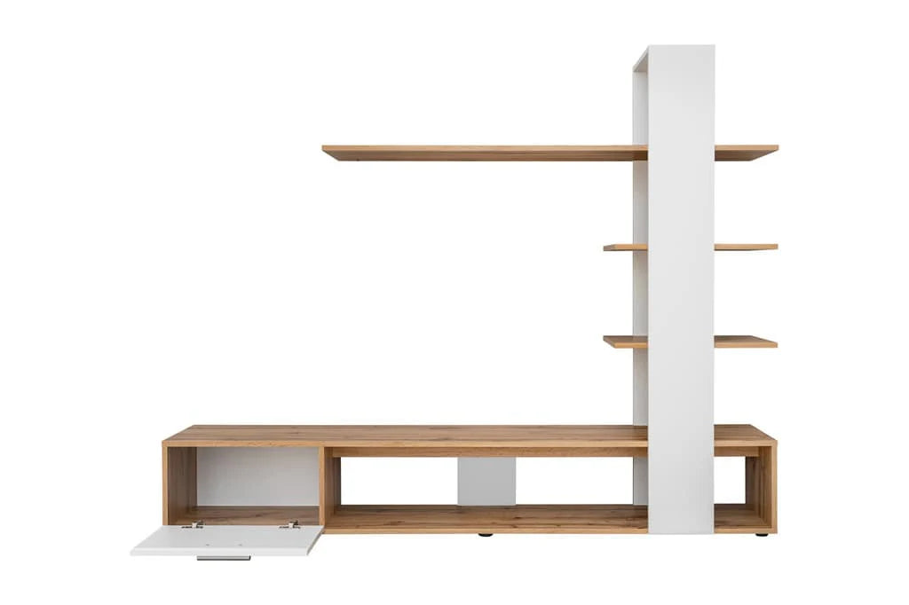 Eco Wooden TV Entertainment Unit in Oak Wotan & White