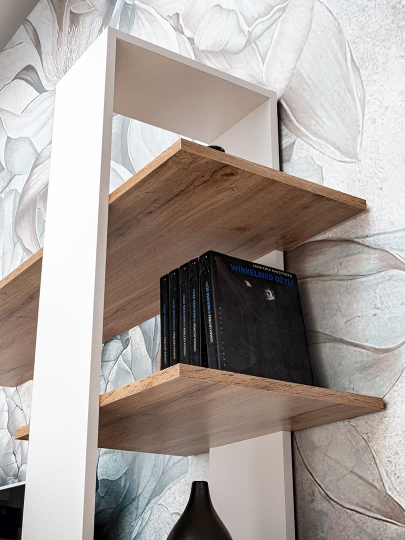 Eco Wooden TV Entertainment Unit in Oak Wotan & White