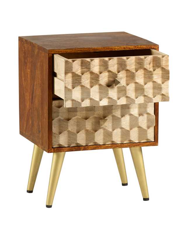Edison 2 Drawer Bedside Table