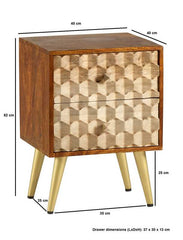 Edison 2 Drawer Bedside Table