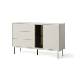 Epiro Sideboard with 2 Doors 3 Drawers in Cashmere & Dark Oak - 134cm