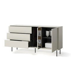 Epiro Sideboard with 2 Doors 3 Drawers in Cashmere & Dark Oak - 161cm - Furniture One Shop