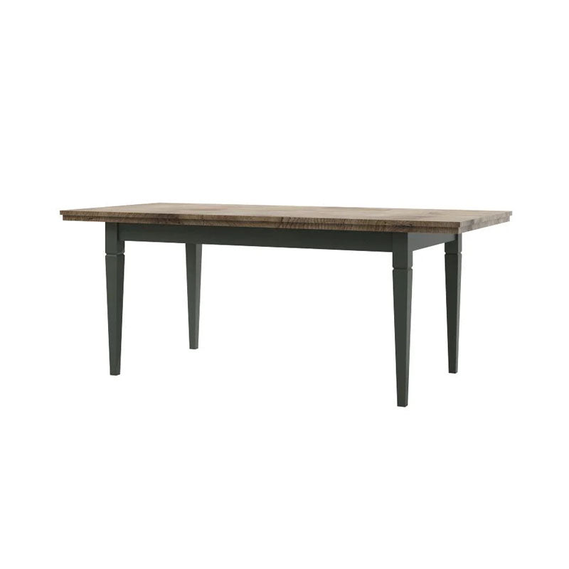 Evora Wooden Extending Dining Table in Green and Oak Lefkas 160-240cm