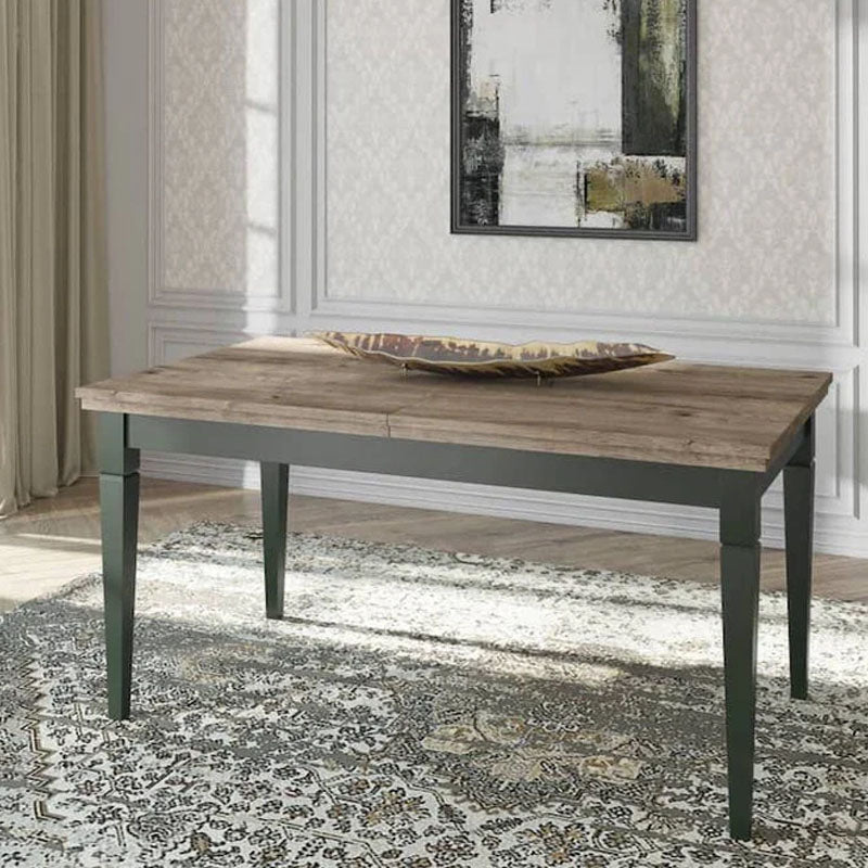 Evora Wooden Extending Dining Table in Green and Oak Lefkas 160-240cm