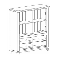 Evora Wooden 2 Door 2 Drawer Display Cabinet in Green and Oak Lefkas