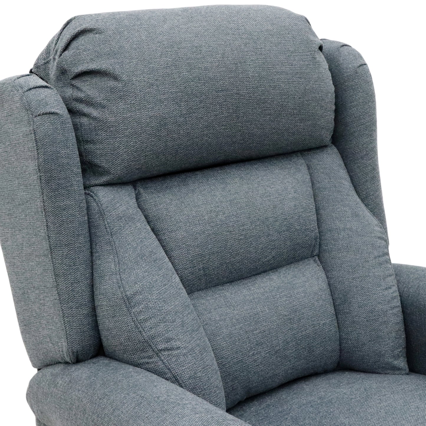 Fairmont Fabric Rise and Recline Electric Armchair In Steel Grey