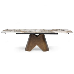 Feretti Italian Ceramic Extending Dining Table In Pandora - Furniture One Shop