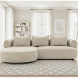 Ferro Beige Fabric Left Hand Corner Sofa