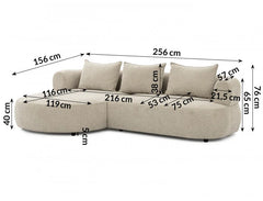Ferro Beige Fabric Right Hand Corner Sofa