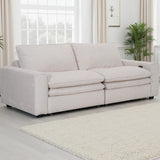 Florence Cloud 3 Seater Electric Recliner Sofa In Beige Fabric