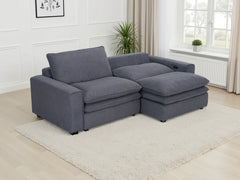 Florence Cloud 3 Seater Electric Recliner Sofa In Grey Fabric - Furniture One Shop